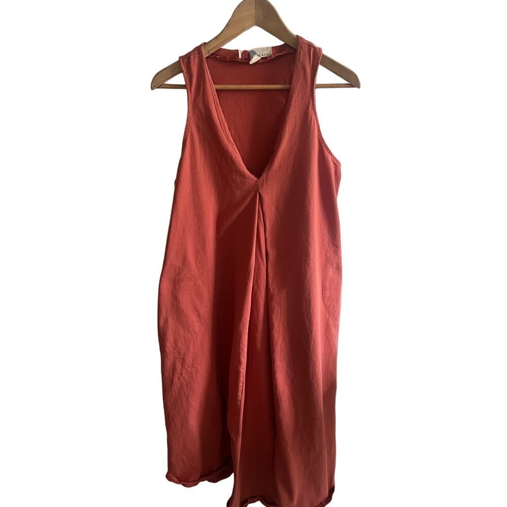 FP Beach sleeveless dress 100% cotton  size coral, red  med